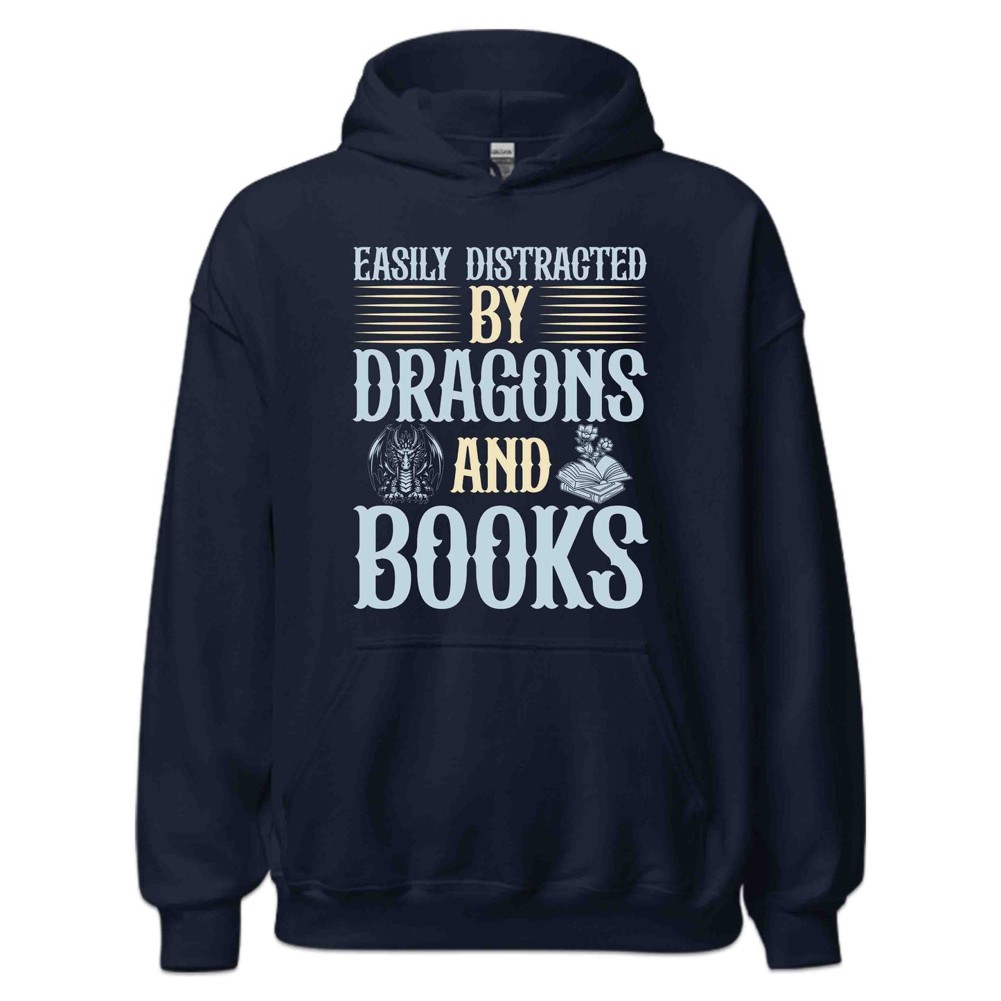 Easily Distracted by Dragons & Books Fantasy Reader Bookish Mythical Creature | PRODUCT CODE: ELSYDRTBCKAO