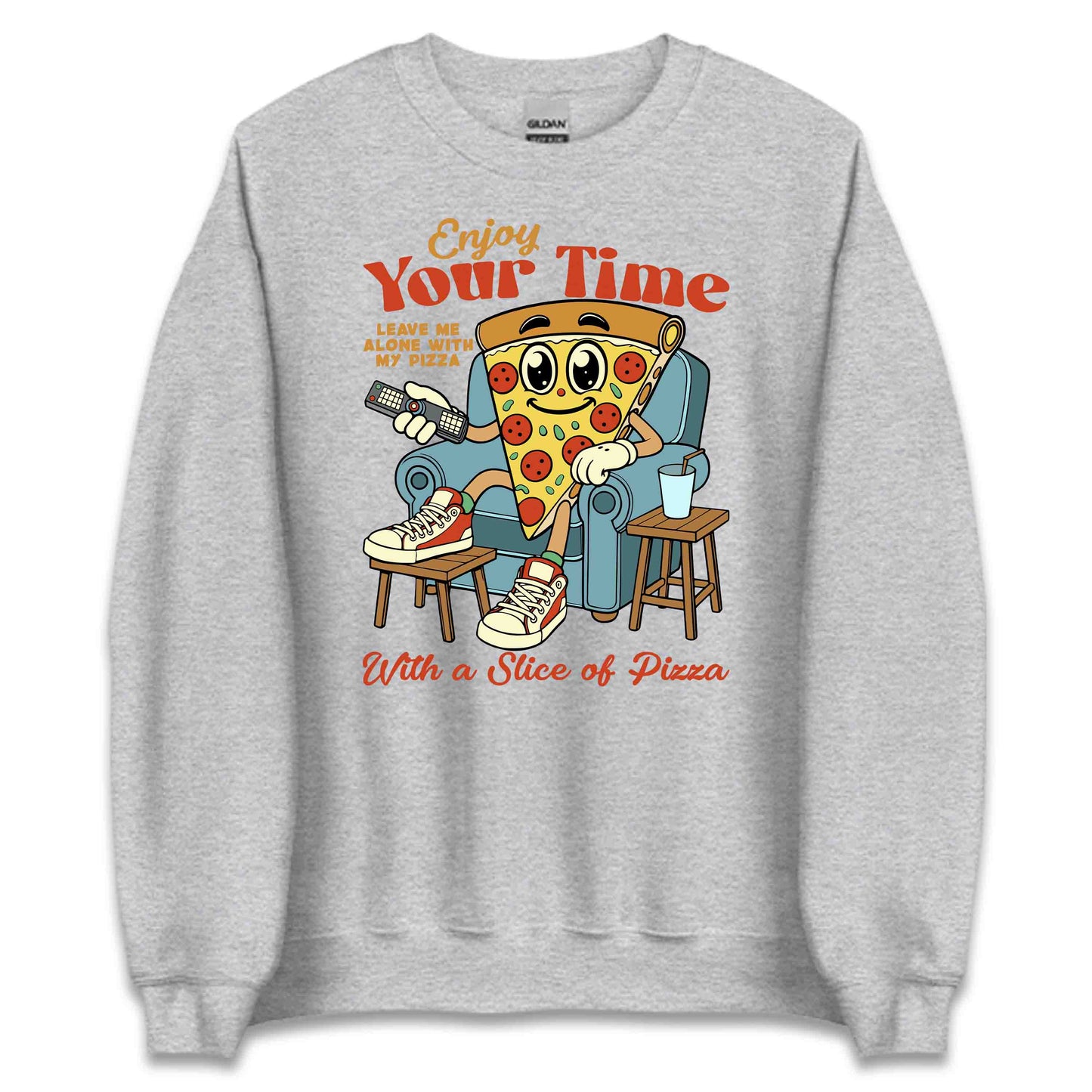 Enjoy Your Time Pizza Lover Cartoon Pizza Humor | PRODUCT CODE: ENYJYROTMPAC