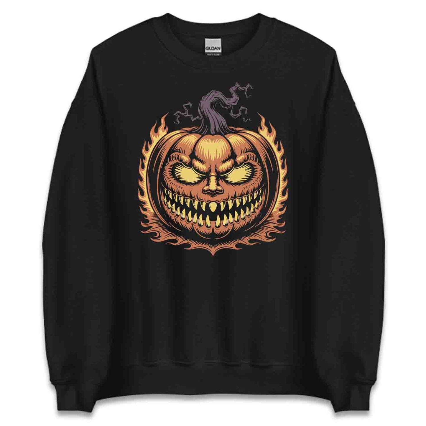 Evil Pumpkin Face T-Shirt, Creepy Jack-O’-Lantern Sweatshirt, Scary Horror Hoodie | PRODUCT CODE: EVLASHOHFV