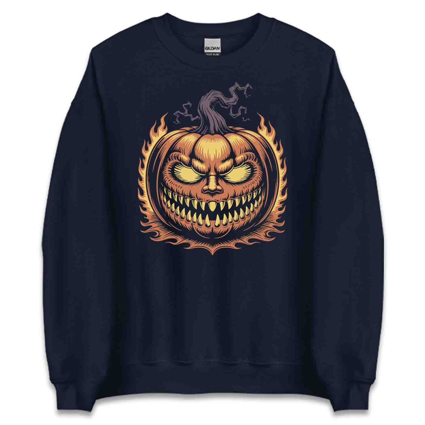 Evil Pumpkin Face T-Shirt, Creepy Jack-O’-Lantern Sweatshirt, Scary Horror Hoodie | PRODUCT CODE: EVLASHOHFV