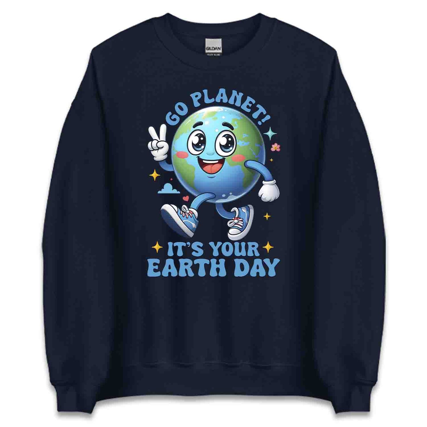 Earth Day T-Shirt, Sweatshirt, Hoodie – Cute Smiling Planet Eco-Friendly Gift | PRODUCT CODE: EYRTGDMBEA