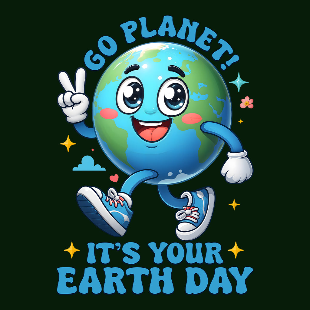 Earth Day T-Shirt, Sweatshirt, Hoodie – Cute Smiling Planet Eco-Friendly Gift | PRODUCT CODE: EYRTGDMBEA