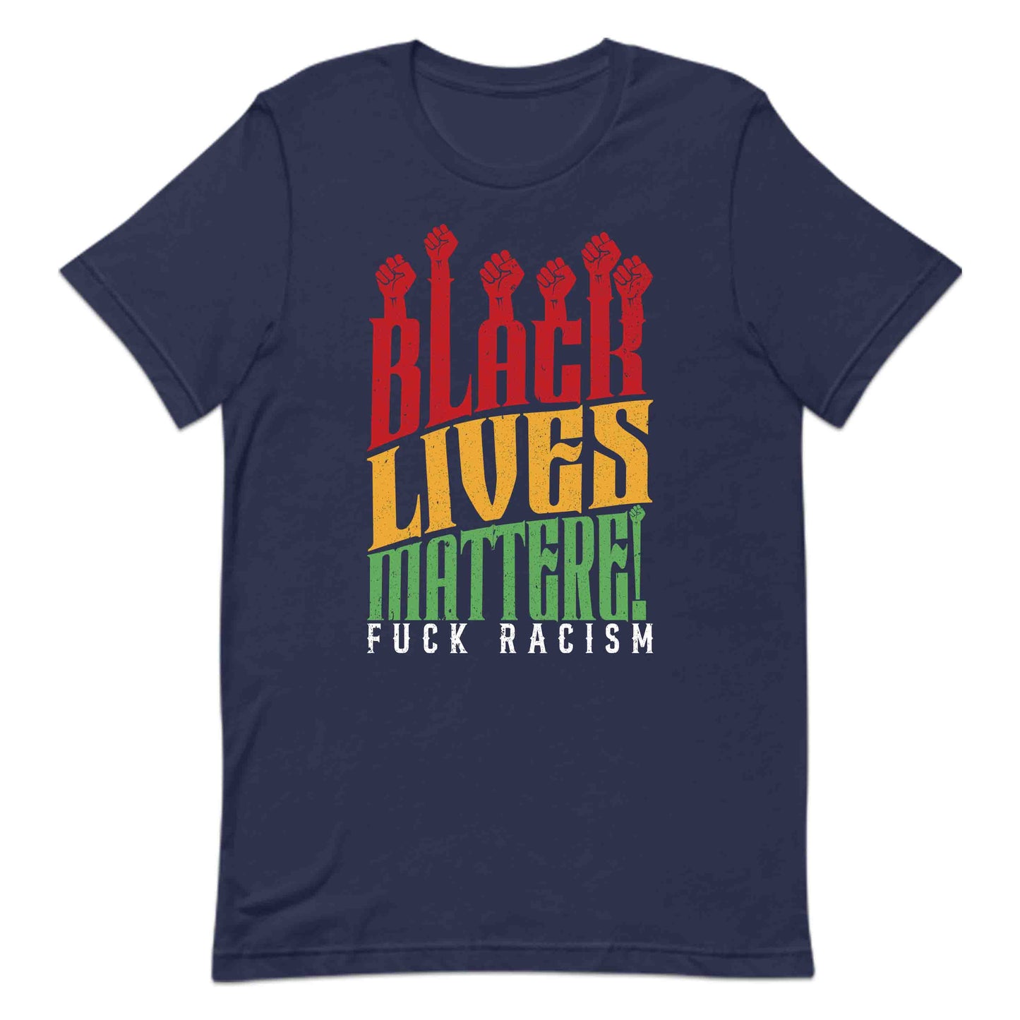 Black Lives Matter Fuck Racism BLM Stand Against Racism | PRODUCT CODE: FKCRSMIWBLKAO