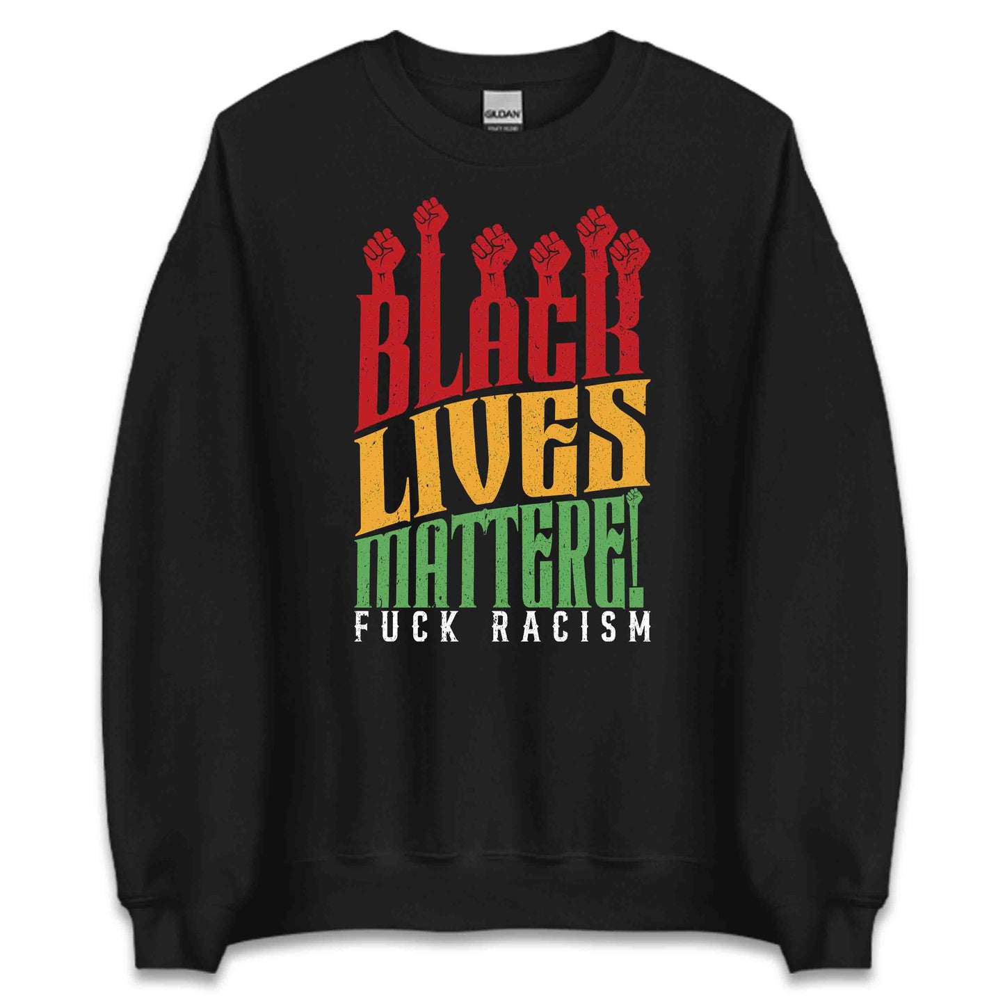 Black Lives Matter Fuck Racism BLM Stand Against Racism | PRODUCT CODE: FKCRSMIWBLKAO