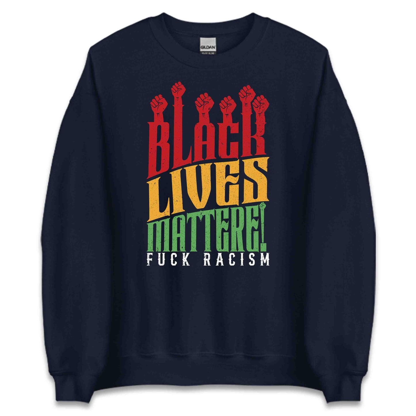 Black Lives Matter Fuck Racism BLM Stand Against Racism | PRODUCT CODE: FKCRSMIWBLKAO