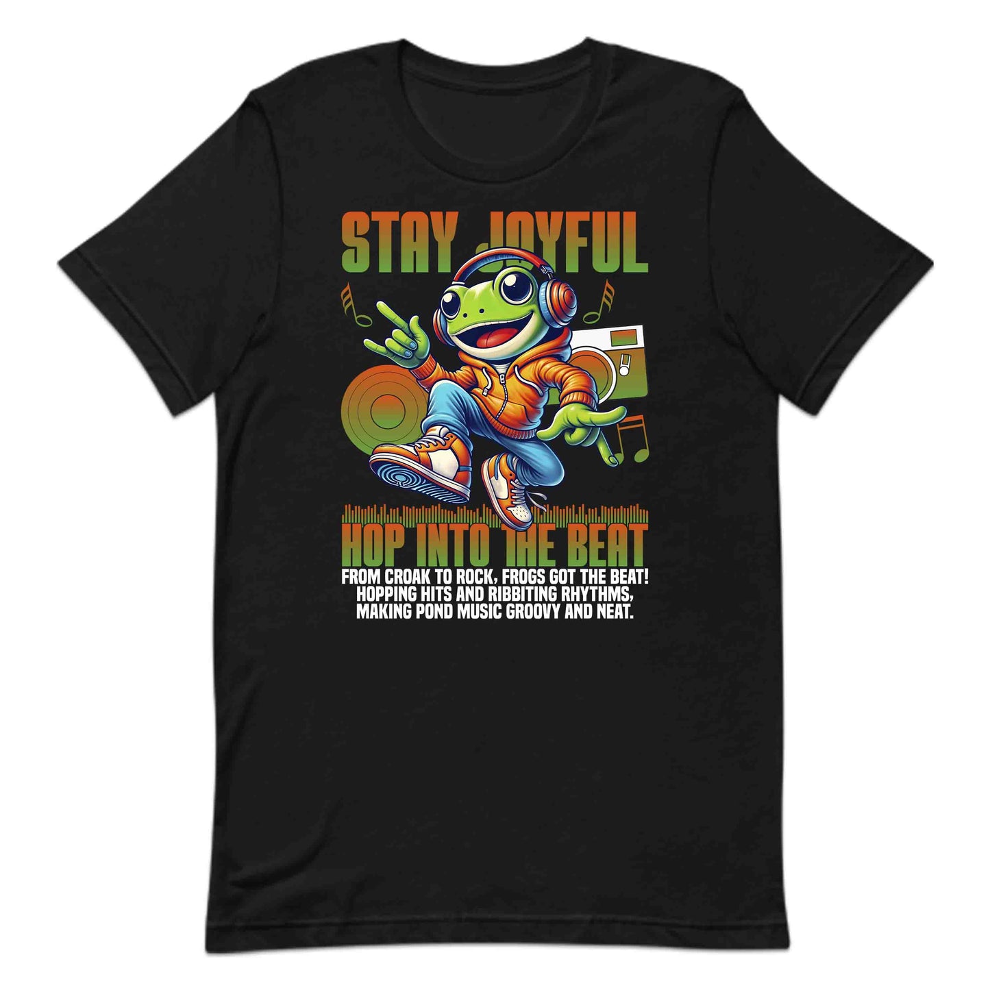 Funky Frog DJ Music Groovy Amphibian with Headphones & Sneakers | PRODUCT CODE: FKNYRGFOMSUW