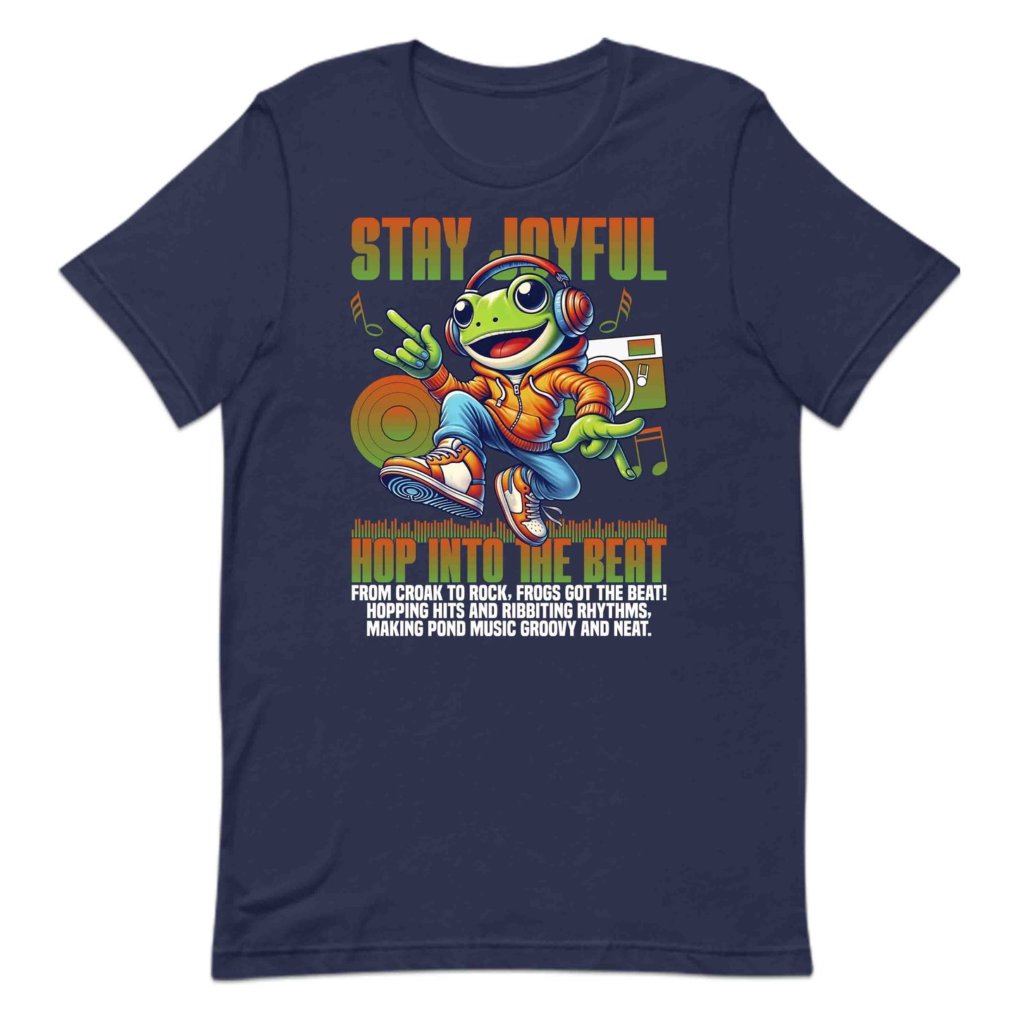 Funky Frog DJ Music Groovy Amphibian with Headphones & Sneakers | PRODUCT CODE: FKNYRGFOMSUW