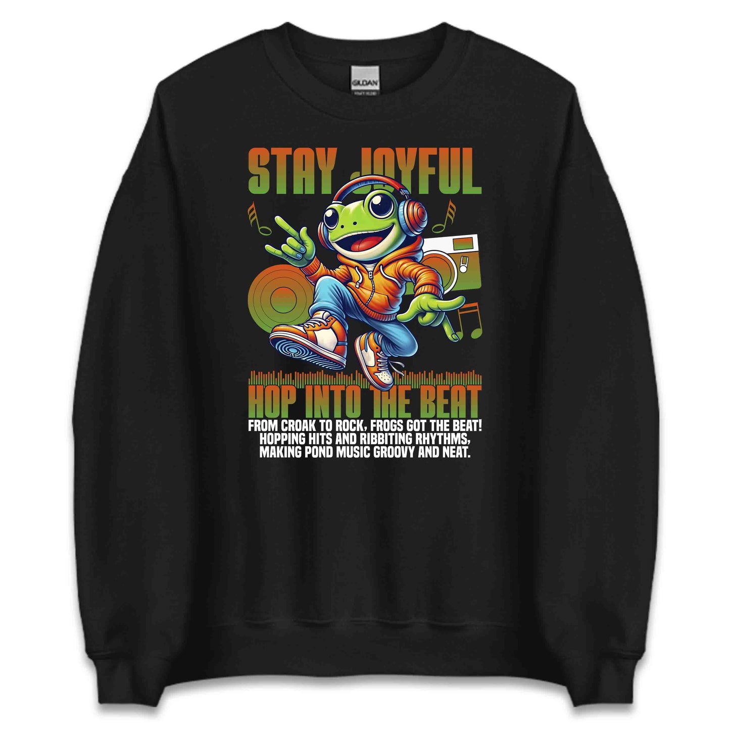 Funky Frog DJ Music Groovy Amphibian with Headphones & Sneakers | PRODUCT CODE: FKNYRGFOMSUW