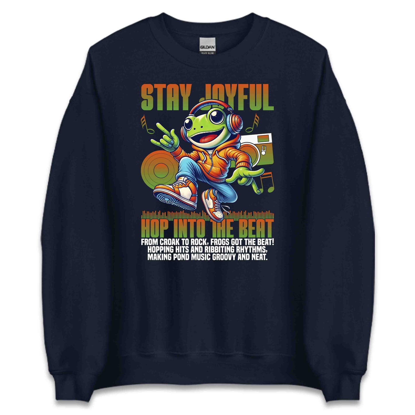 Funky Frog DJ Music Groovy Amphibian with Headphones & Sneakers | PRODUCT CODE: FKNYRGFOMSUW