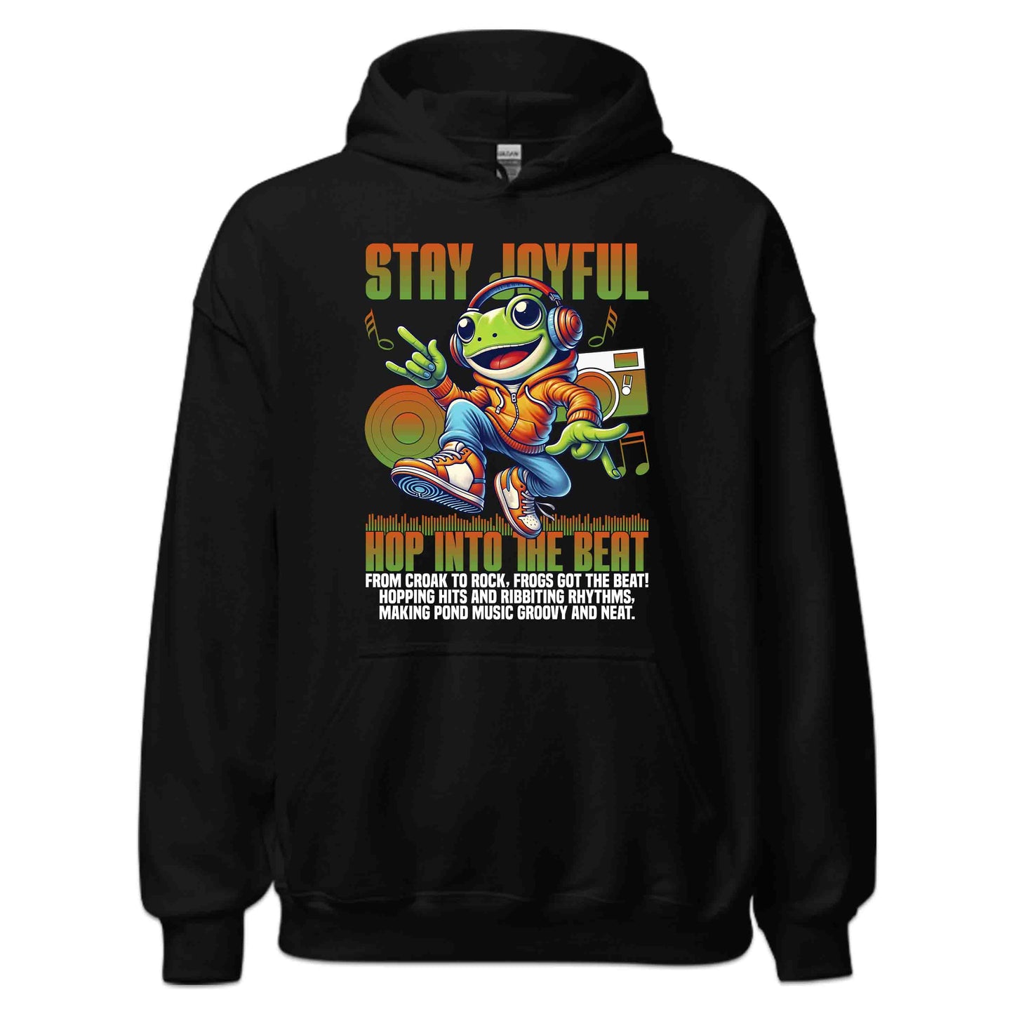 Funky Frog DJ Music Groovy Amphibian with Headphones & Sneakers | PRODUCT CODE: FKNYRGFOMSUW