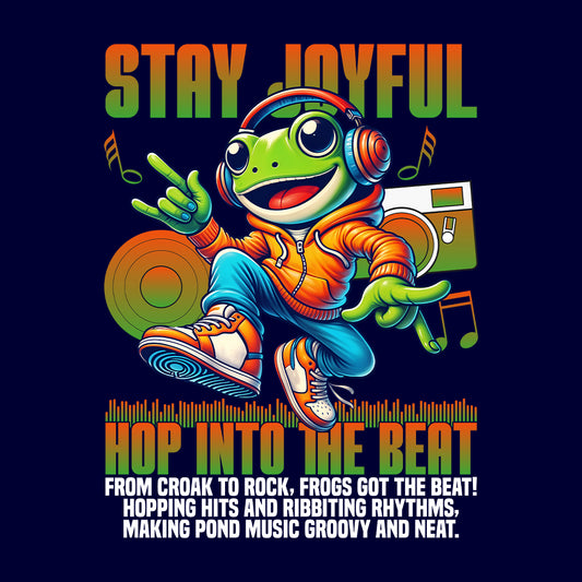 Funky Frog DJ Music Groovy Amphibian with Headphones & Sneakers | PRODUCT CODE: FKNYRGFOMSUW