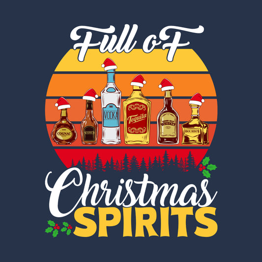 Full oF Christmas Spirits Funny Festive Xmas Drinker | PRODUCT CODE: FLCHRPTBTLOW