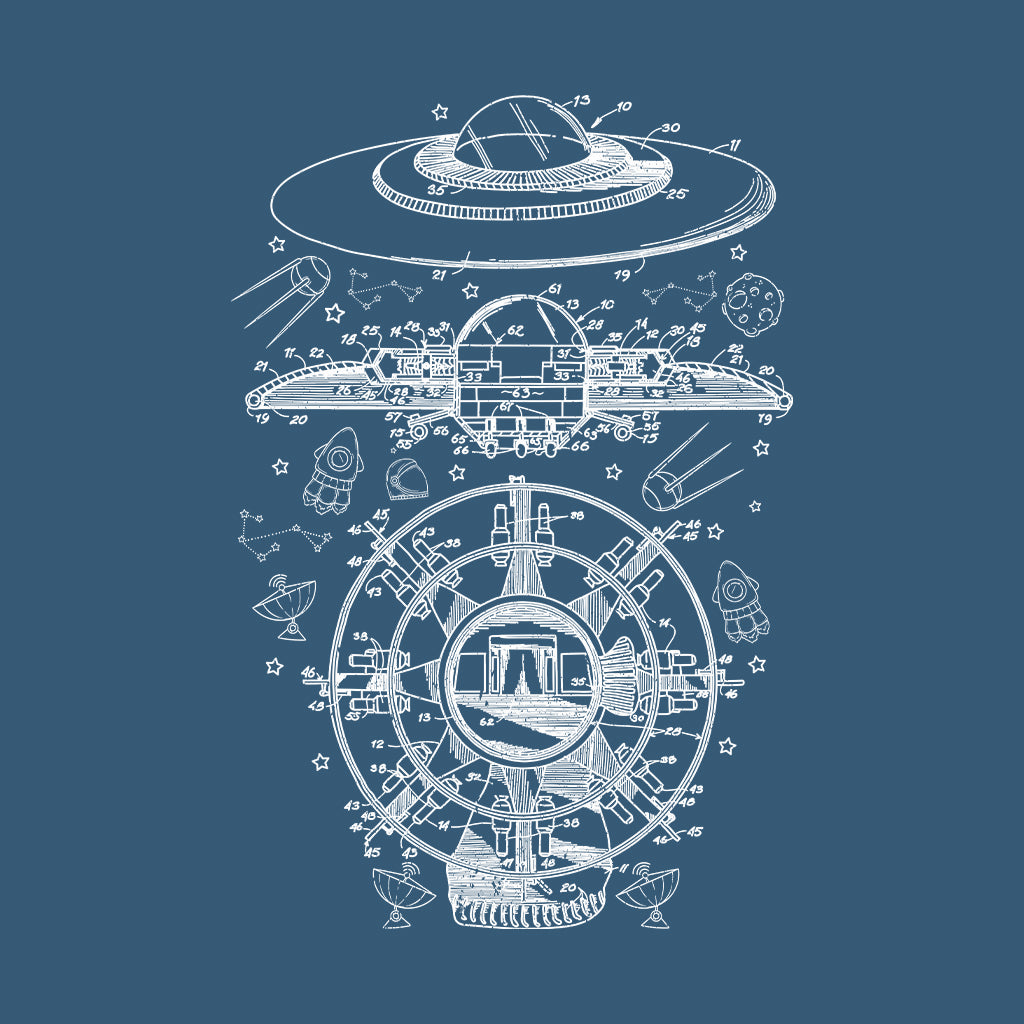 Area 51 UFO Flying Saucer Blueprint Alien Enthusiast | PRODUCT CODE: FLGYNSRBLP