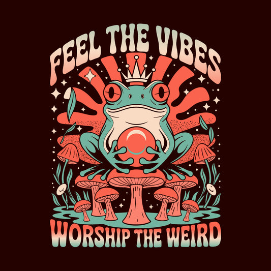 Feel the Vibes T-Shirt, Trippy Mushroom Sweatshirt, Psychedelic Boho Hoodie | PRODUCT CODE: FLKWEICBD