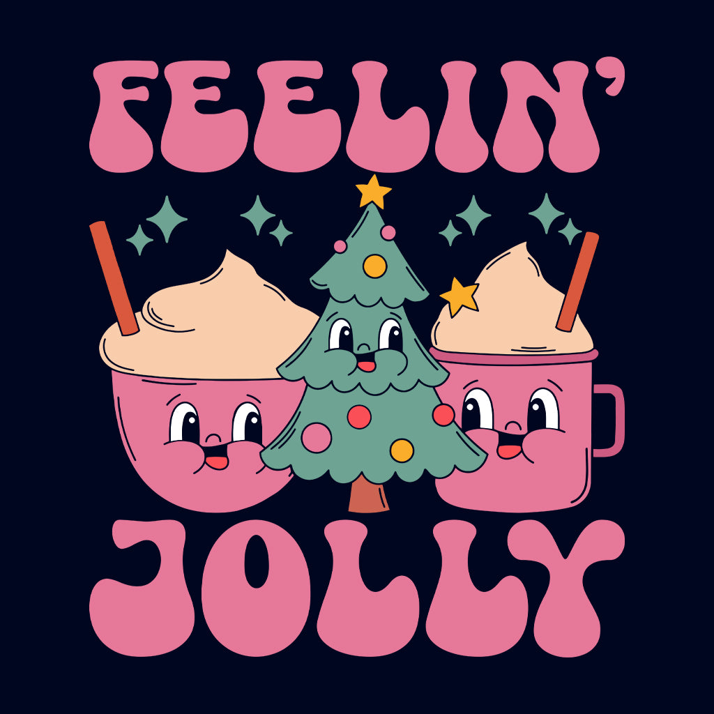 Feelin' Jolly Pink Christmas Coffee Festive Xmas Holiday | PRODUCT CODE: FLNEJYLCFEMG