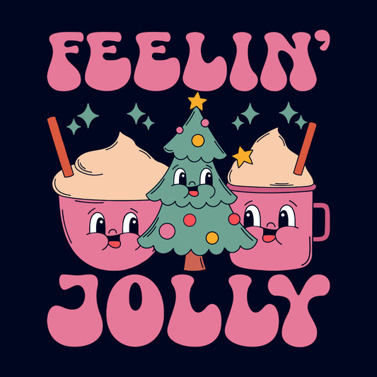 Feelin' Jolly Pink Christmas Coffee Festive Xmas Holiday | PRODUCT CODE: FLNEJYLCFEMG