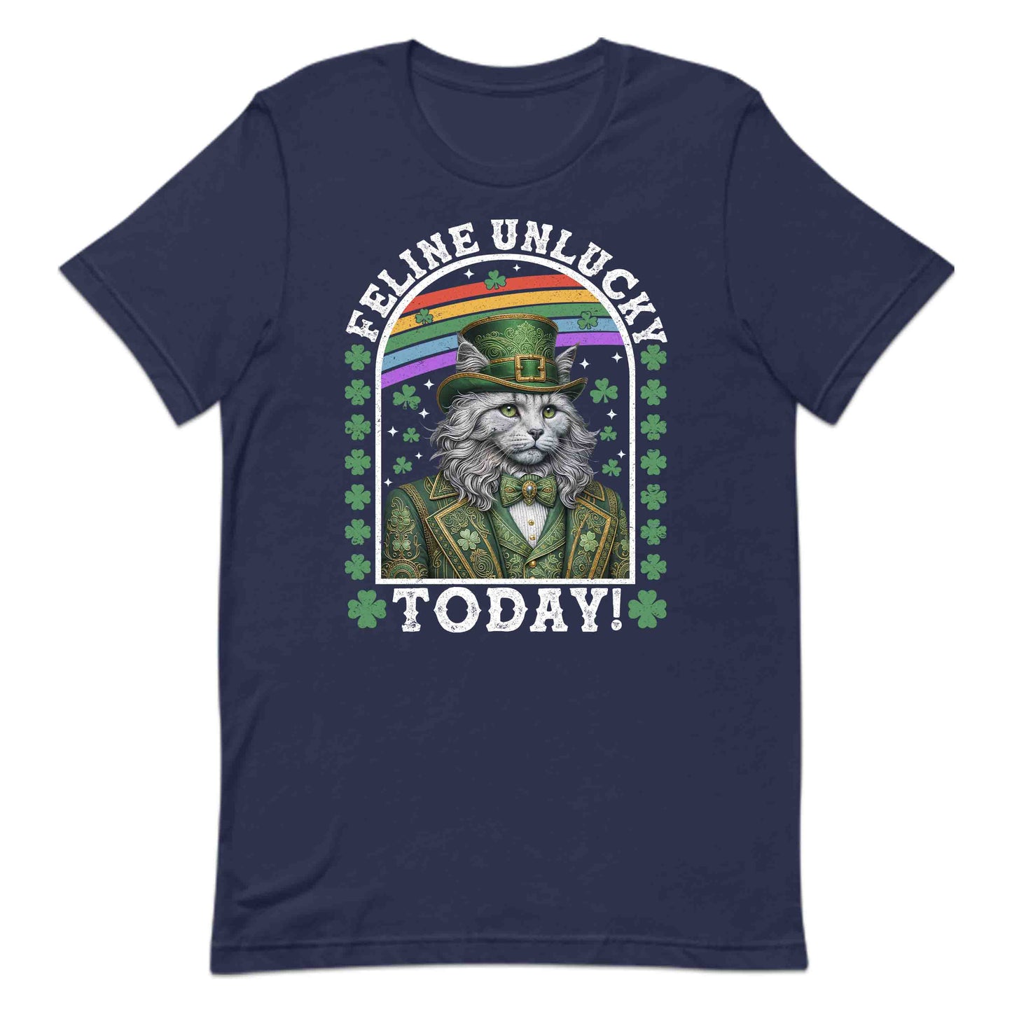 Feline Unlucky Today Funny St. Patrick’s Day Leprechaun Cat Irish Humor | PRODUCT CODE: FLNENUEKABOW