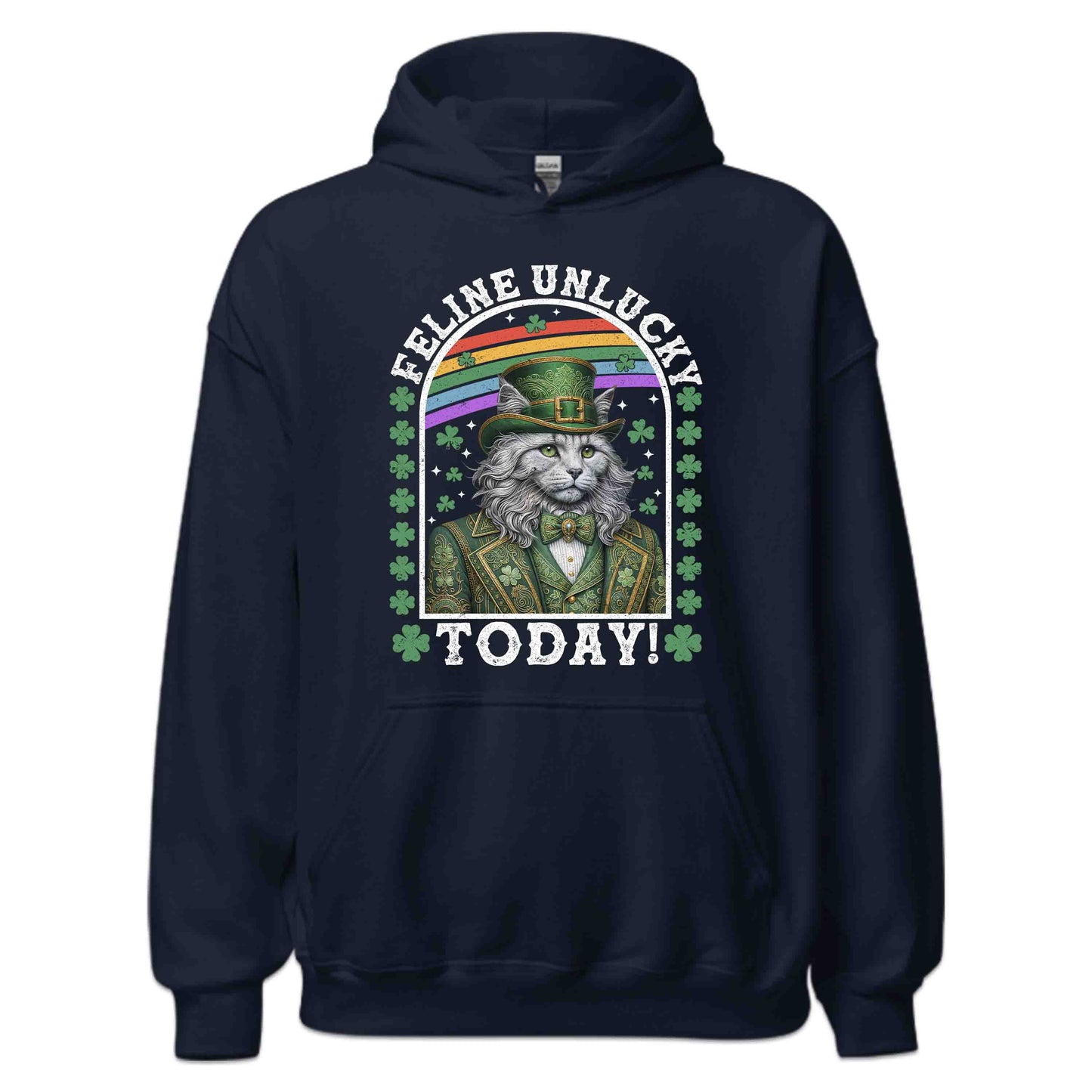 Feline Unlucky Today Funny St. Patrick’s Day Leprechaun Cat Irish Humor | PRODUCT CODE: FLNENUEKABOW