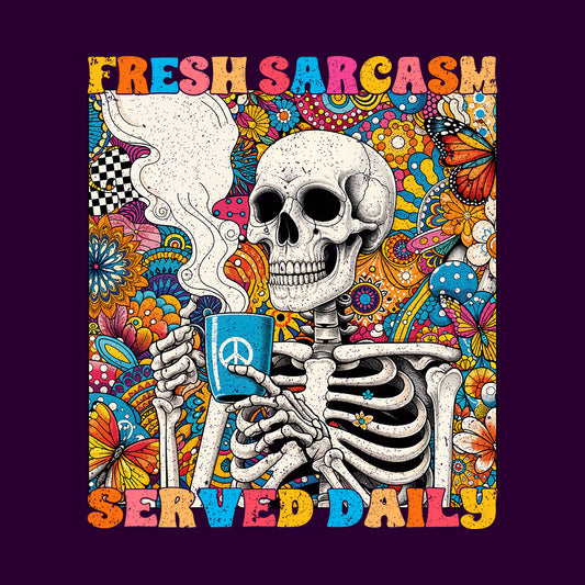 Floral Skeleton Coffee Fresh Sarcasm Served Daily | PRODUCT CODE: FLSKLTCFE