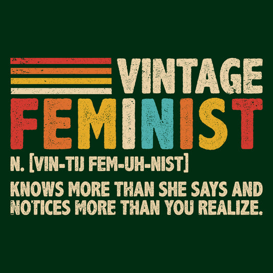 Feminist Definition Retro Women’s Rights Empowering Equality Social Justice | PRODUCT CODE: FMNSTBWQGSD