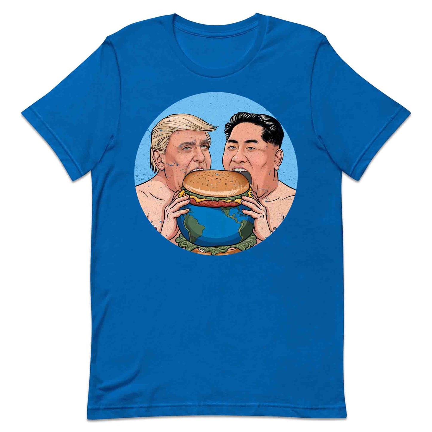 Funny Political Satire T-Shirt | Global Leaders Earth Burger Jumper | World Power Hunger Hoodie | PRODUCT CODE: FNPLCTASGB