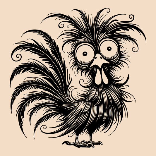 Funny Crazy Chicken Farm Life Humor Style Eccentric Rooster | PRODUCT CODE: FNYCRYZMALFES