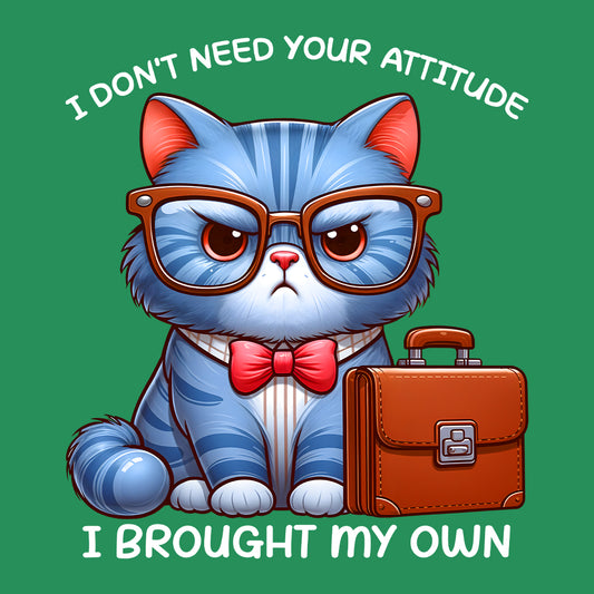 I Don't Need Your Attitude I Brought My Own Sarcastic Cat | PRODUCT CODE: FNYIDMEATE