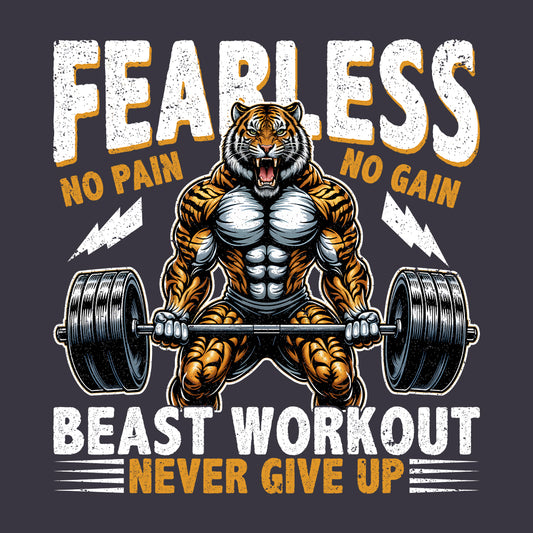 Fearless Tiger Gym Beast Workout No Pain No Gain | PRODUCT CODE: FRLSETGRMYWK