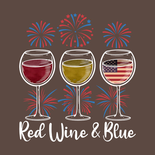 Red Wine & Blue Fireworks 4th Of July American Flag | PRODUCT CODE: FRRDNEBUF