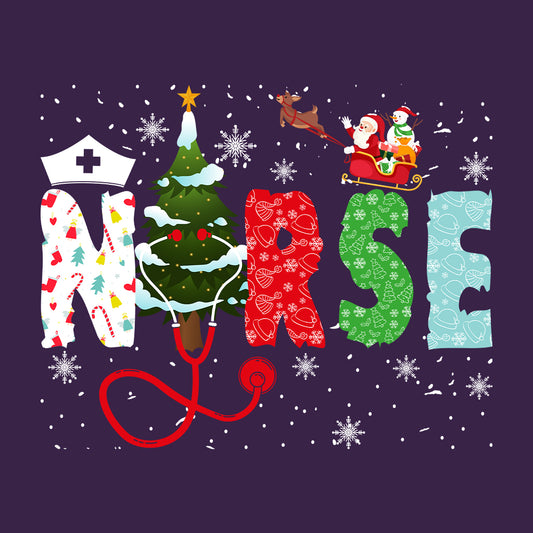 Festive Nurse Christmas Stethoscope & Santa Sleigh Xmas | PRODUCT CODE: FSTVENRUCHM