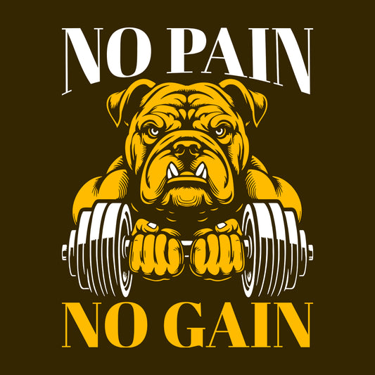 Fitness Bulldog Gym No Pain No Gain | PRODUCT CODE: FTNBLDGOYMAP