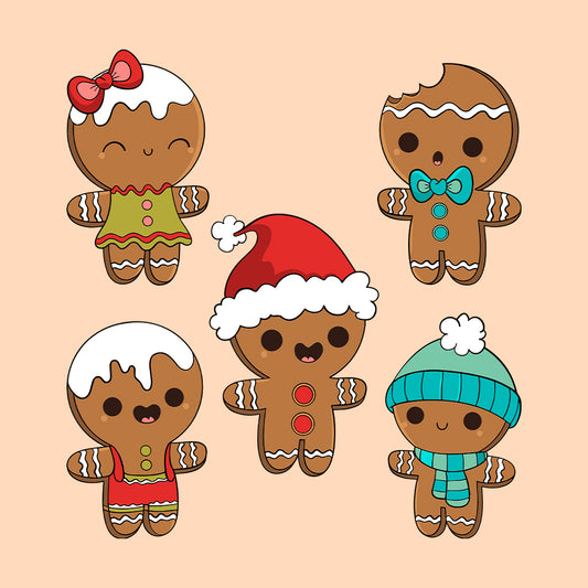Festive Gingerbread Characters Christmas Cookie Xmas Holiday Baking | PRODUCT CODE: FTVGNRBCHTSK