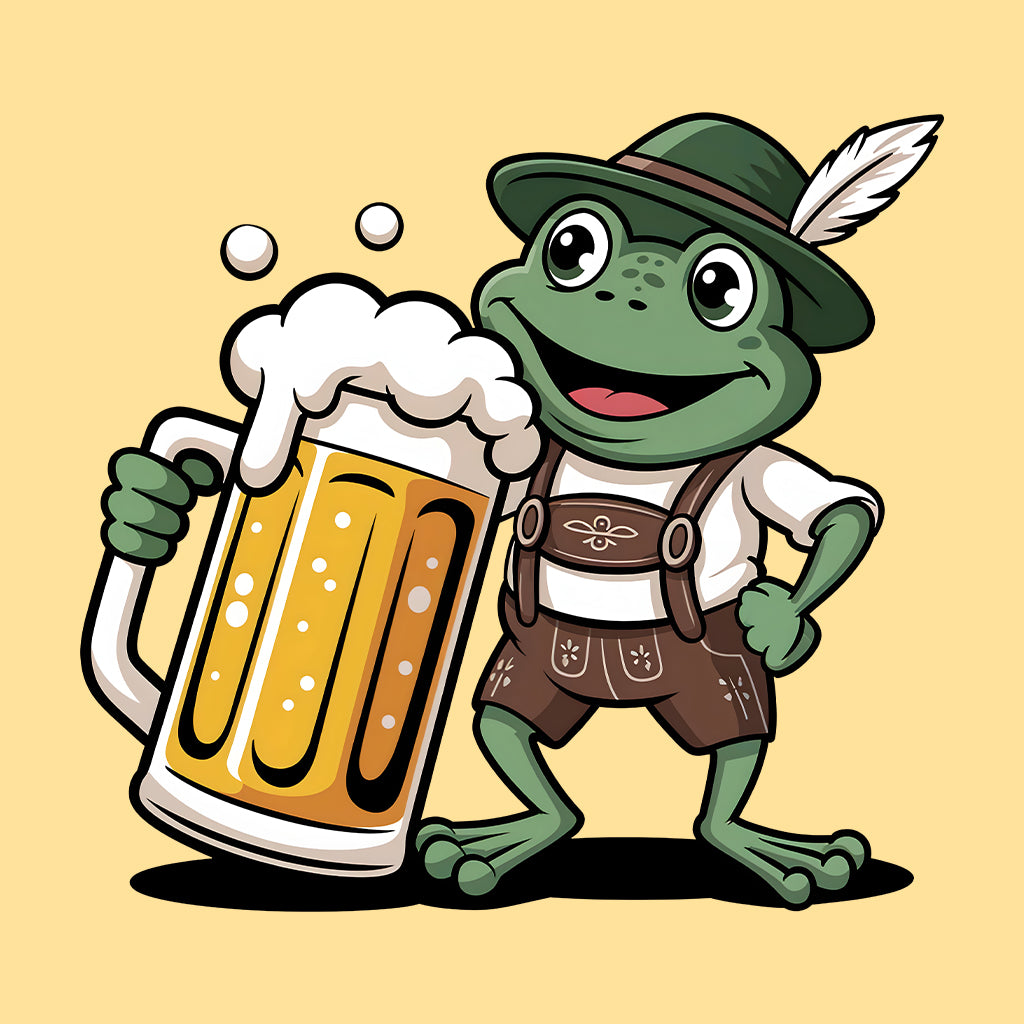 Hoppy Oktoberfest Frog T-Shirt, Cute Lederhosen Beer Mug Tee, Bavarian Drinking Shirt, Festival & Beer Lovers Top | PRODUCT CODE: FVCXGDUTR