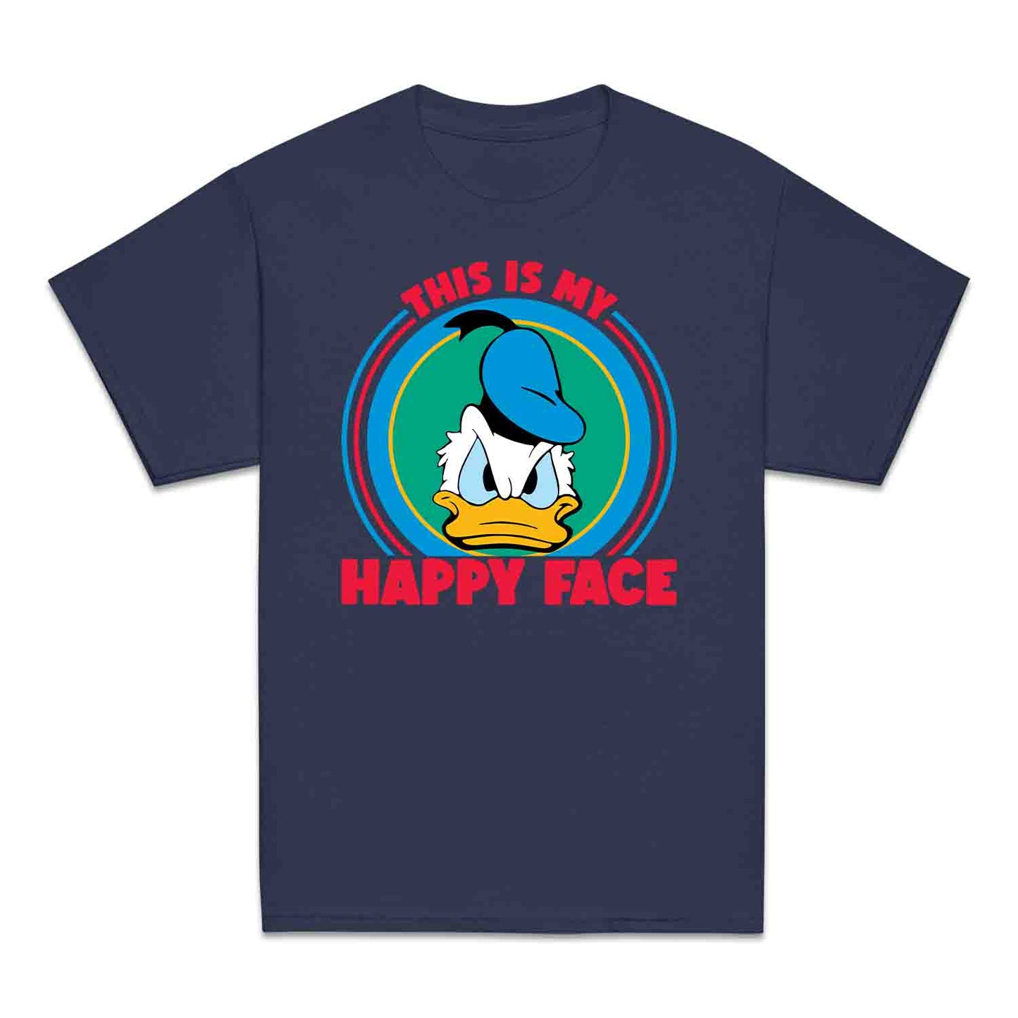 Donald Duck Angry Face Kids T-Shirt, Jumper & Hoodie – “This Is My Happy Face” for Vintage Disney Lovers & Sarcastic Humor Fans | PRODUCT CODE: FYBASDIKC