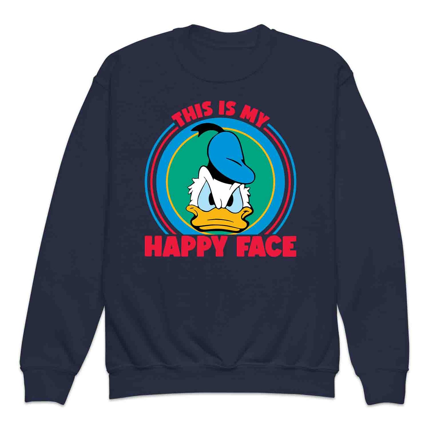 Donald Duck Angry Face Kids T-Shirt, Jumper & Hoodie – “This Is My Happy Face” for Vintage Disney Lovers & Sarcastic Humor Fans | PRODUCT CODE: FYBASDIKC