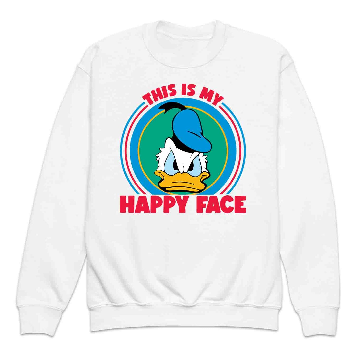 Donald Duck Angry Face Kids T-Shirt, Jumper & Hoodie – “This Is My Happy Face” for Vintage Disney Lovers & Sarcastic Humor Fans | PRODUCT CODE: FYBASDIKC
