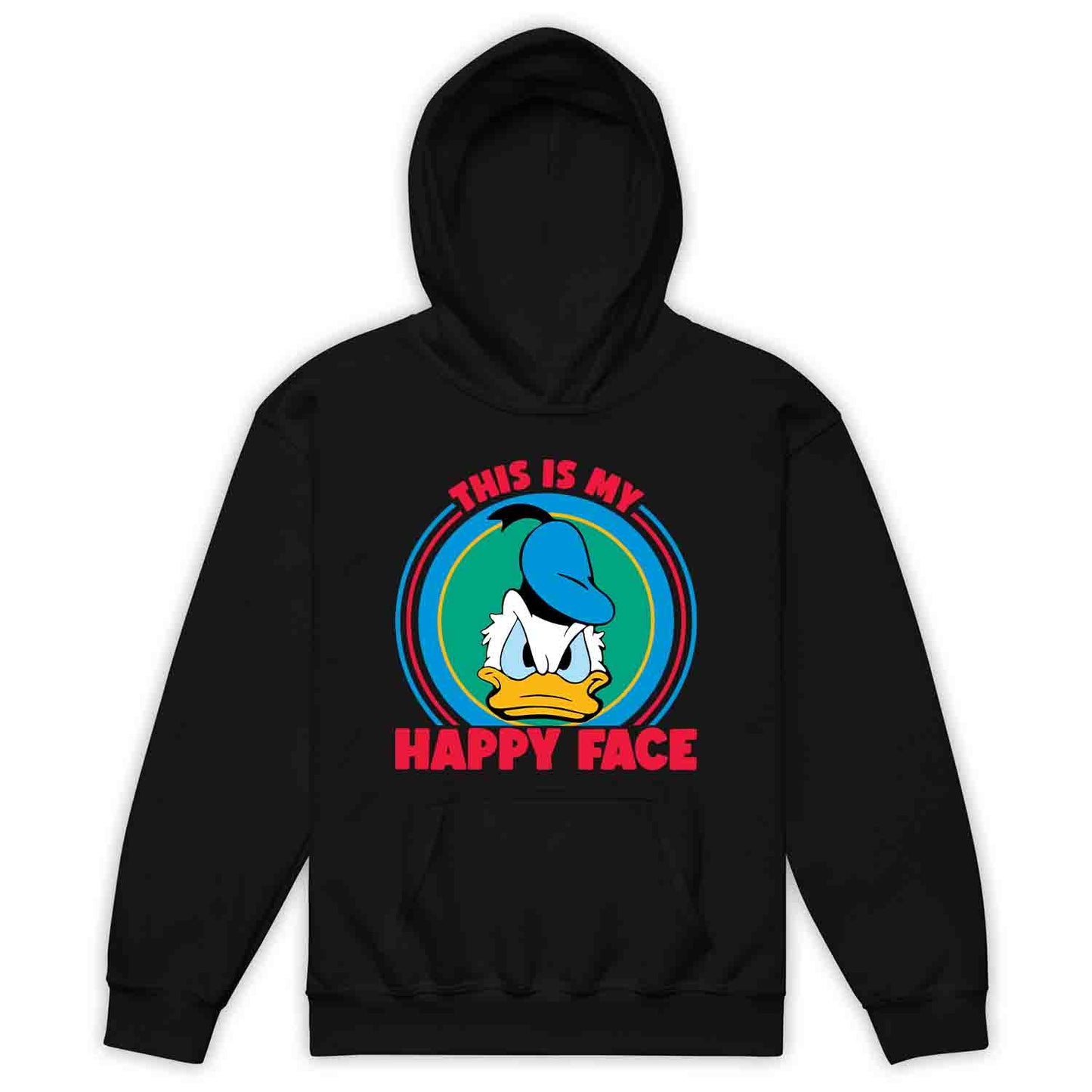 Donald Duck Angry Face Kids T-Shirt, Jumper & Hoodie – “This Is My Happy Face” for Vintage Disney Lovers & Sarcastic Humor Fans | PRODUCT CODE: FYBASDIKC