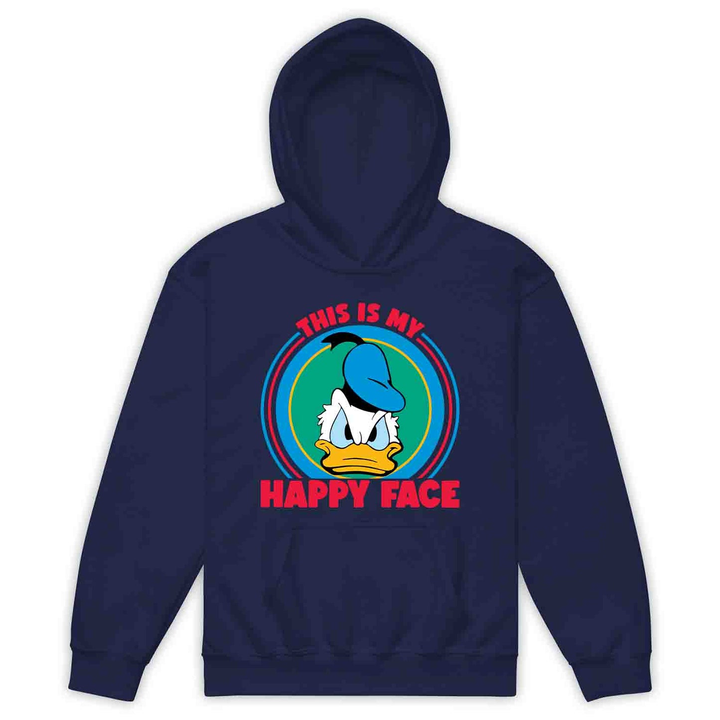 Donald Duck Angry Face Kids T-Shirt, Jumper & Hoodie – “This Is My Happy Face” for Vintage Disney Lovers & Sarcastic Humor Fans | PRODUCT CODE: FYBASDIKC