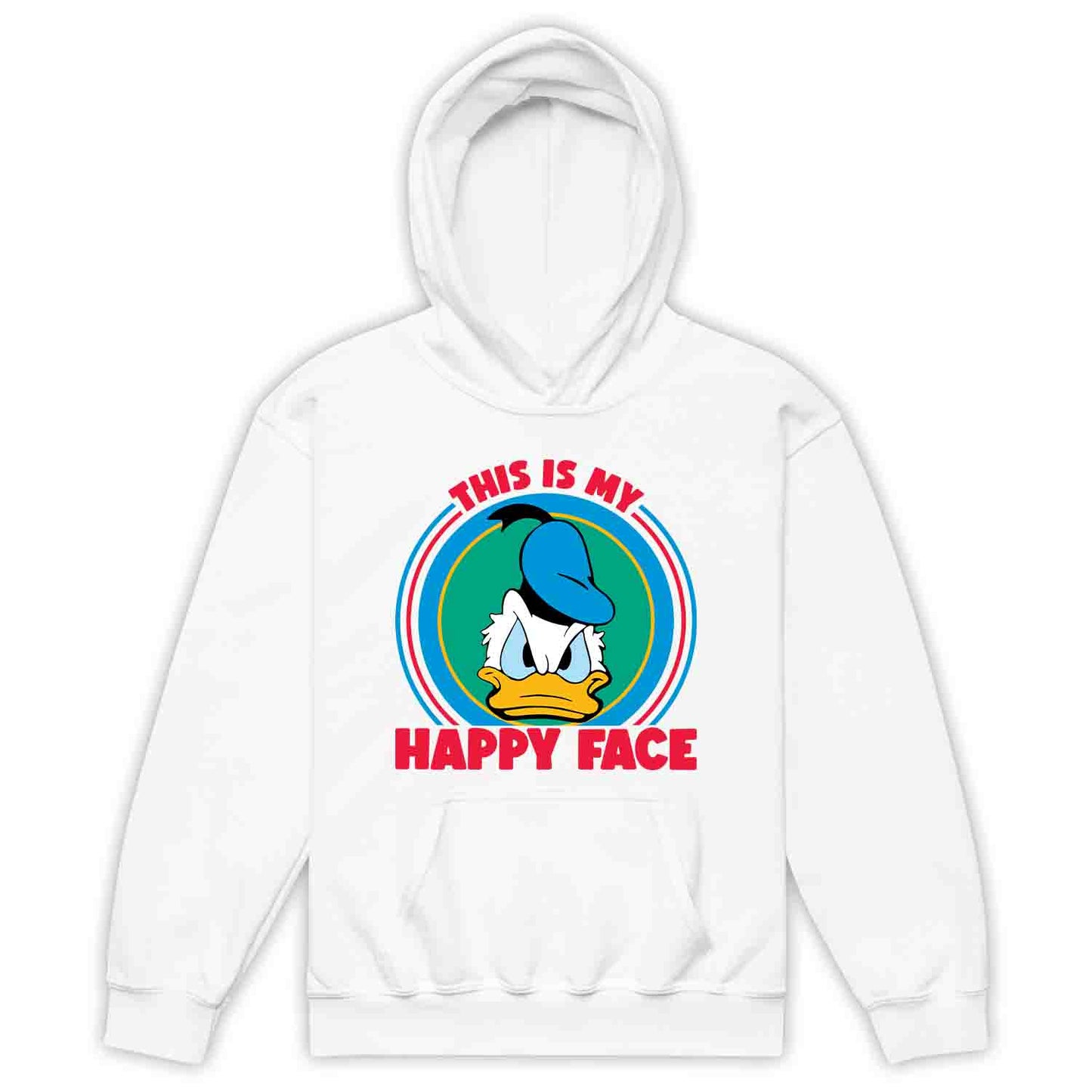 Donald Duck Angry Face Kids T-Shirt, Jumper & Hoodie – “This Is My Happy Face” for Vintage Disney Lovers & Sarcastic Humor Fans | PRODUCT CODE: FYBASDIKC