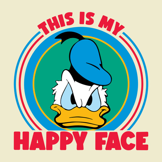 Donald Duck Angry Face Kids T-Shirt, Jumper & Hoodie – “This Is My Happy Face” for Vintage Disney Lovers & Sarcastic Humor Fans | PRODUCT CODE: FYBASDIKC