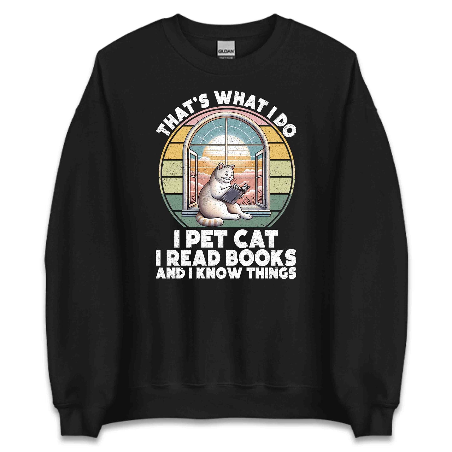 Retro Book Lover Cat Tee | Cozy Reading Hoodie & Sweatshirt | PRODUCT CODE: FYNBEKAPEQN