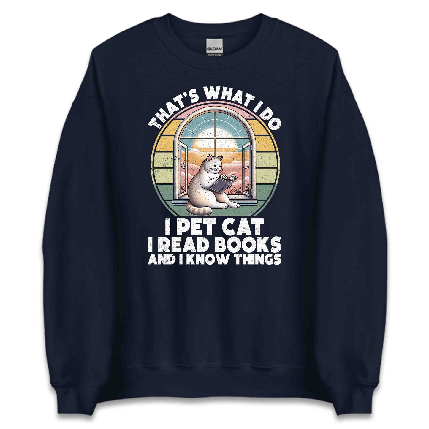 Retro Book Lover Cat Tee | Cozy Reading Hoodie & Sweatshirt | PRODUCT CODE: FYNBEKAPEQN
