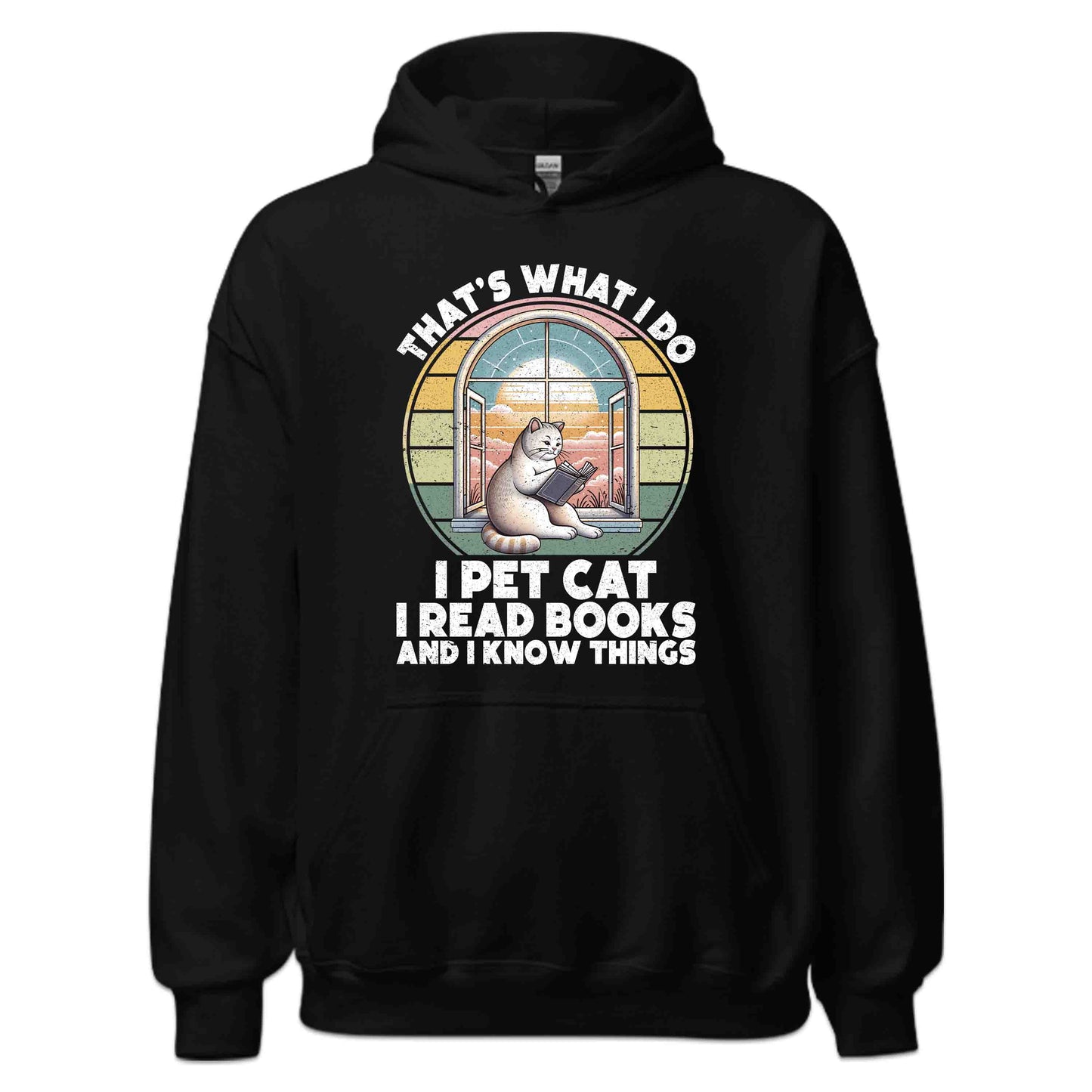 Retro Book Lover Cat Tee | Cozy Reading Hoodie & Sweatshirt | PRODUCT CODE: FYNBEKAPEQN
