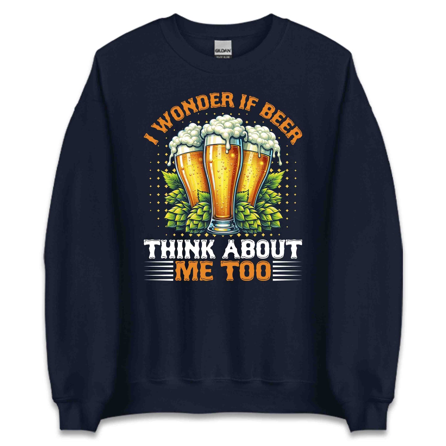 Funny Beer Lover I Wonder If Beer Thinks About Me Too Hilarious Drinking Obsession | PRODUCT CODE: FYNBRELVWND