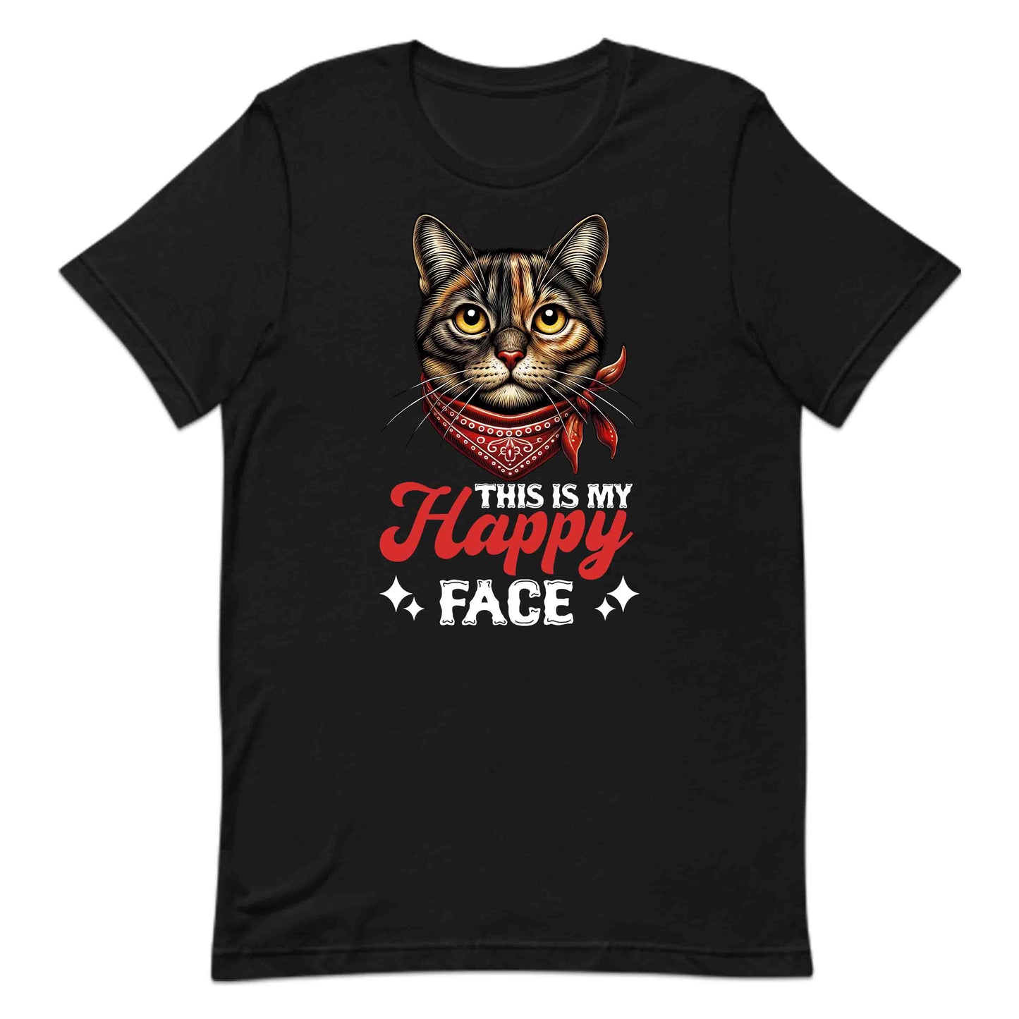 Funny Cat Lover This Is My Happy Face Grumpy Kitty Bandana | PRODUCT CODE: FYNCTALVRTHM