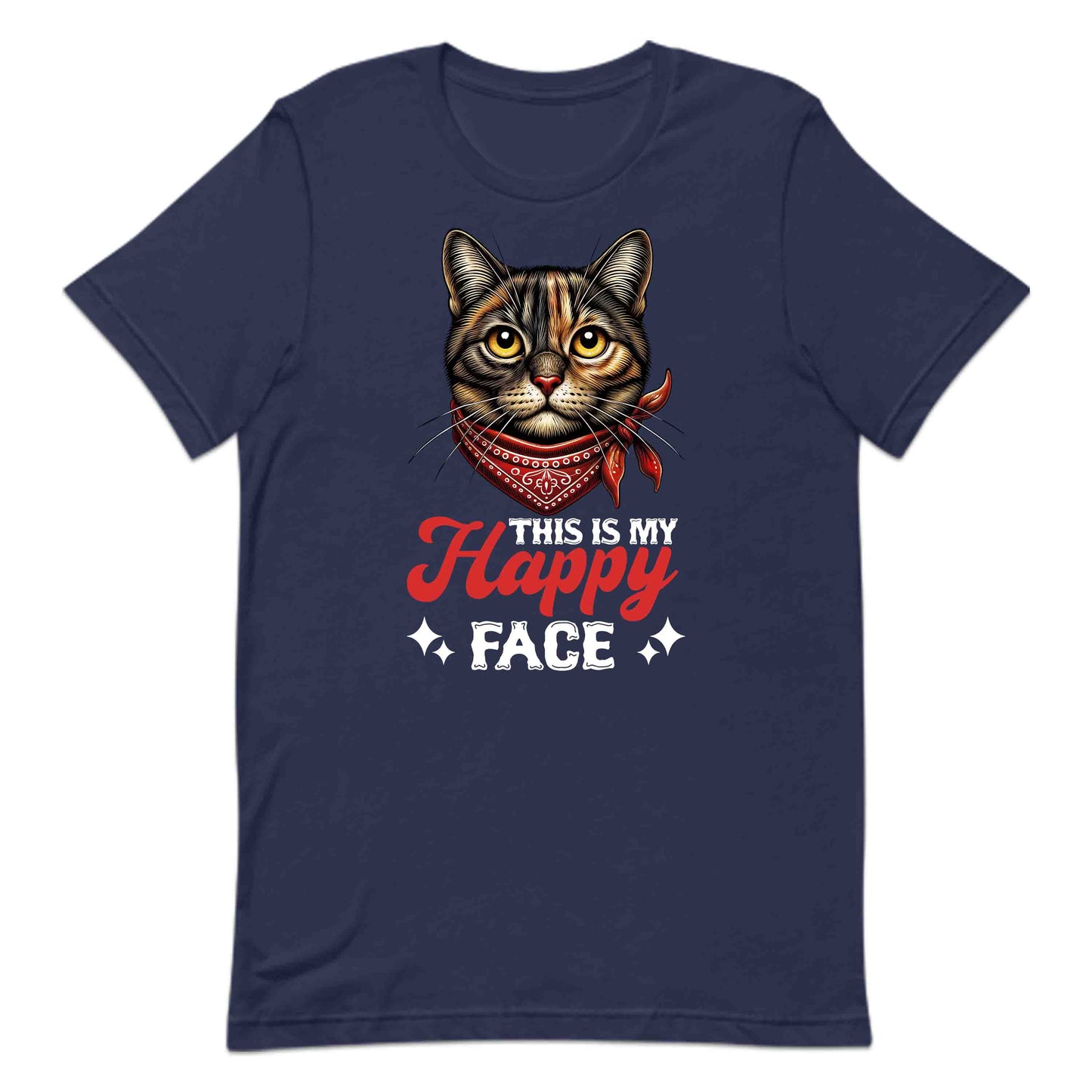 Funny Cat Lover This Is My Happy Face Grumpy Kitty Bandana | PRODUCT CODE: FYNCTALVRTHM