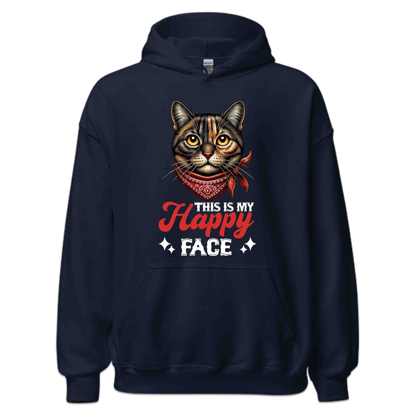 Funny Cat Lover This Is My Happy Face Grumpy Kitty Bandana | PRODUCT CODE: FYNCTALVRTHM