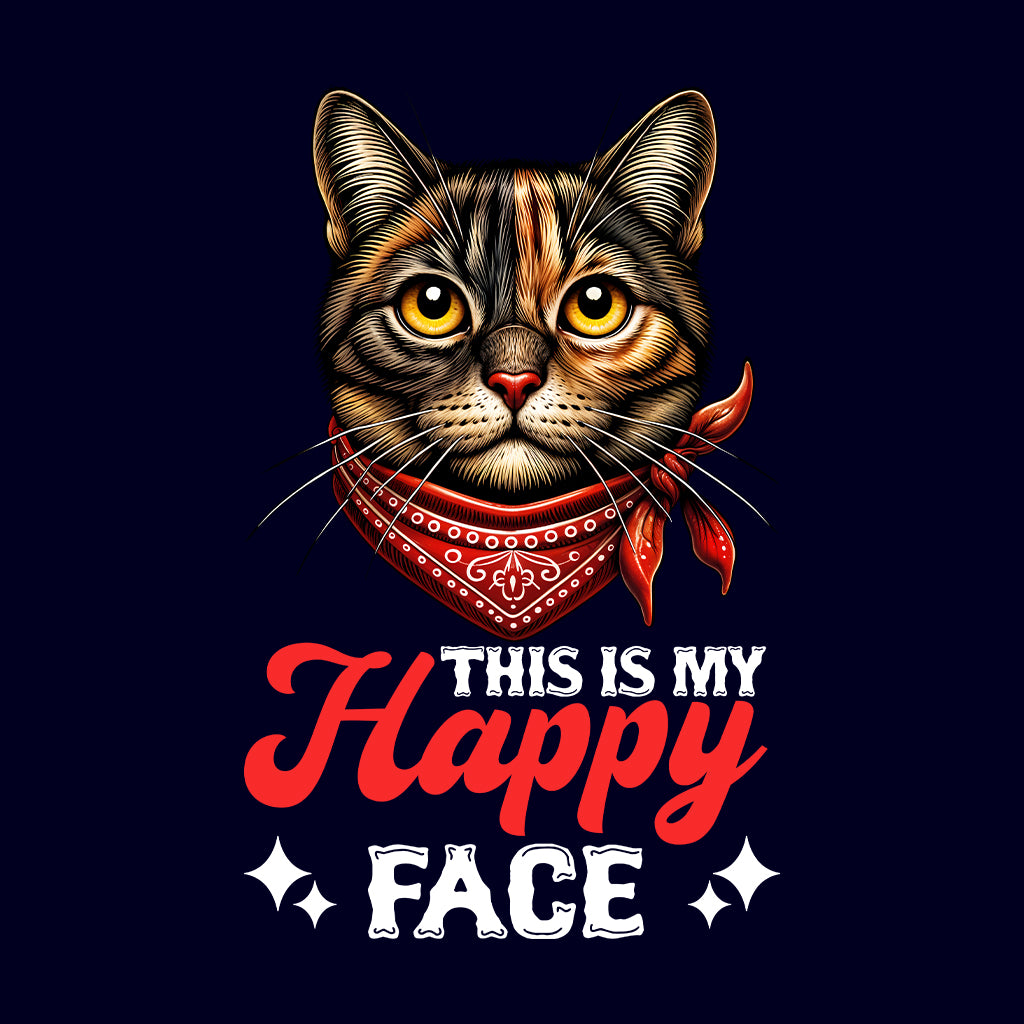 Funny Cat Lover This Is My Happy Face Grumpy Kitty Bandana | PRODUCT CODE: FYNCTALVRTHM