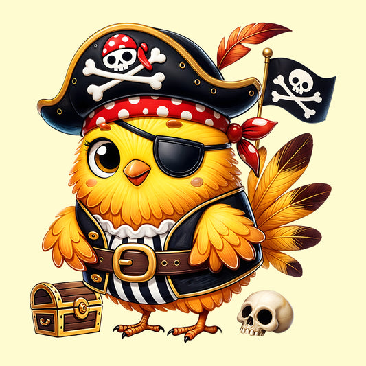 Funny Pirate Chicken Cute Chick Captain Nautical Adventure | PRODUCT CODE: FYNPRTCHUADV