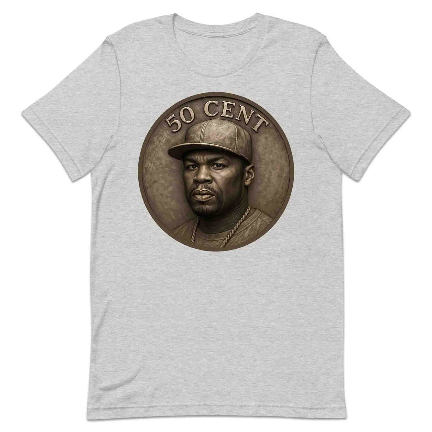 50 Cent Coin Rap Parody T-Shirt, Jumper & Hoodie – Funny Hip Hop Meme with Vintage Rap Legend Style for Urban Music Fans | PRODUCT CODE: FYTCNRLG